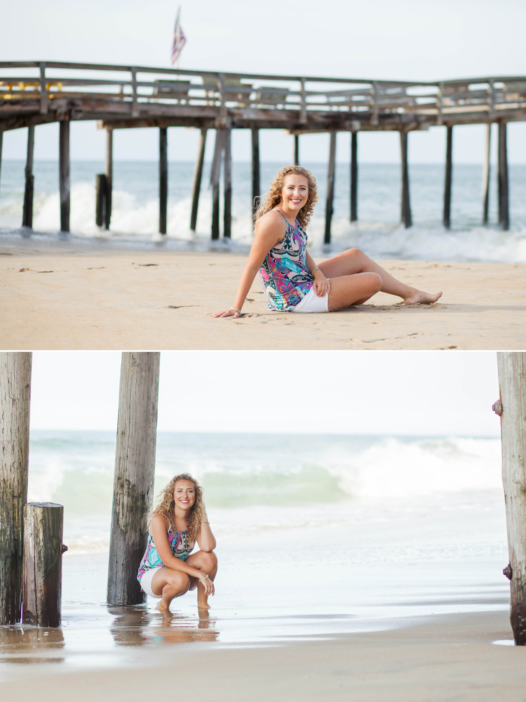 senior portraits, Outer Banks senior photographer , Nags Head fishing pier , beach , OBX 