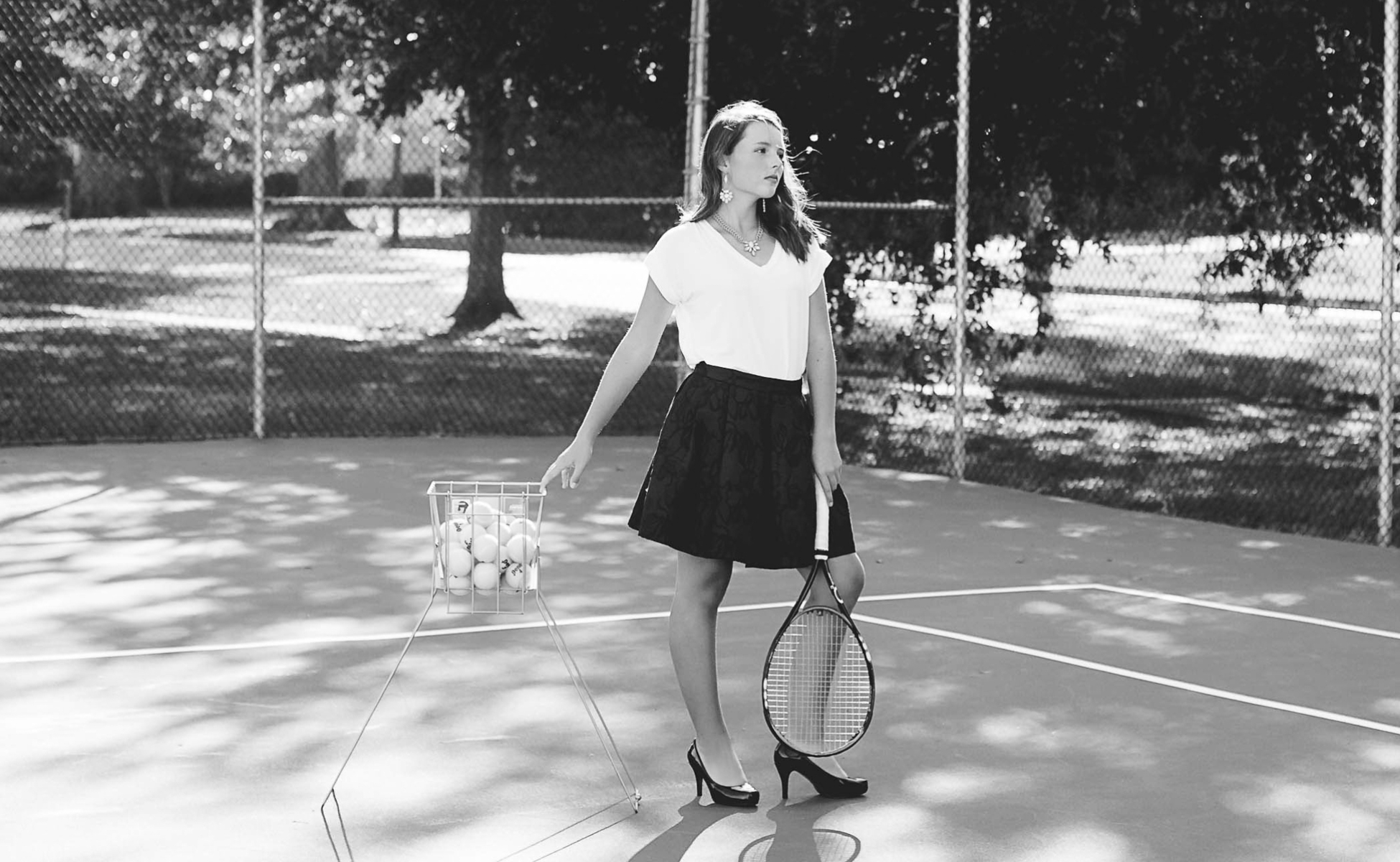 Kate Spade Inspired Editorial Tennis Senior Portrait Session Edenton NC Sarah Hilts Photography 