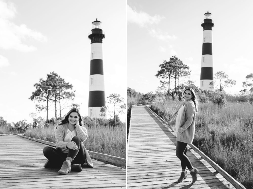 Fall Senior Portraits Bodie Island Lighthouse Nags Head North Carolina