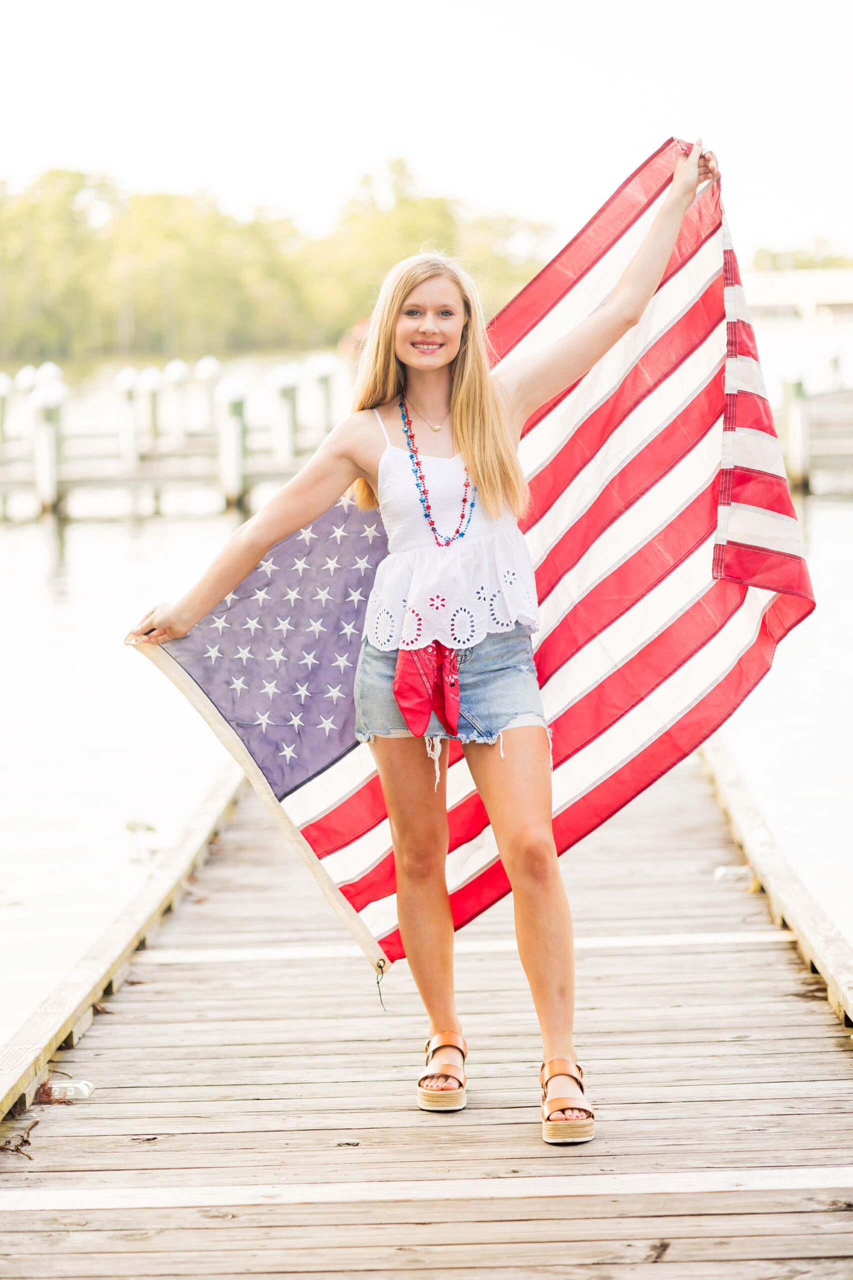 Hertford NC, 4th of July, red white, and blue , American, American flag, 4th of July rep team, class of 2024, America birthday day, Stars and Stripes, USA, senior portraits, senior girl outfits, senior rep team,NC senior photographer, seniors, Hertford NC senior photographer, Nags Head NC Senior Photographer