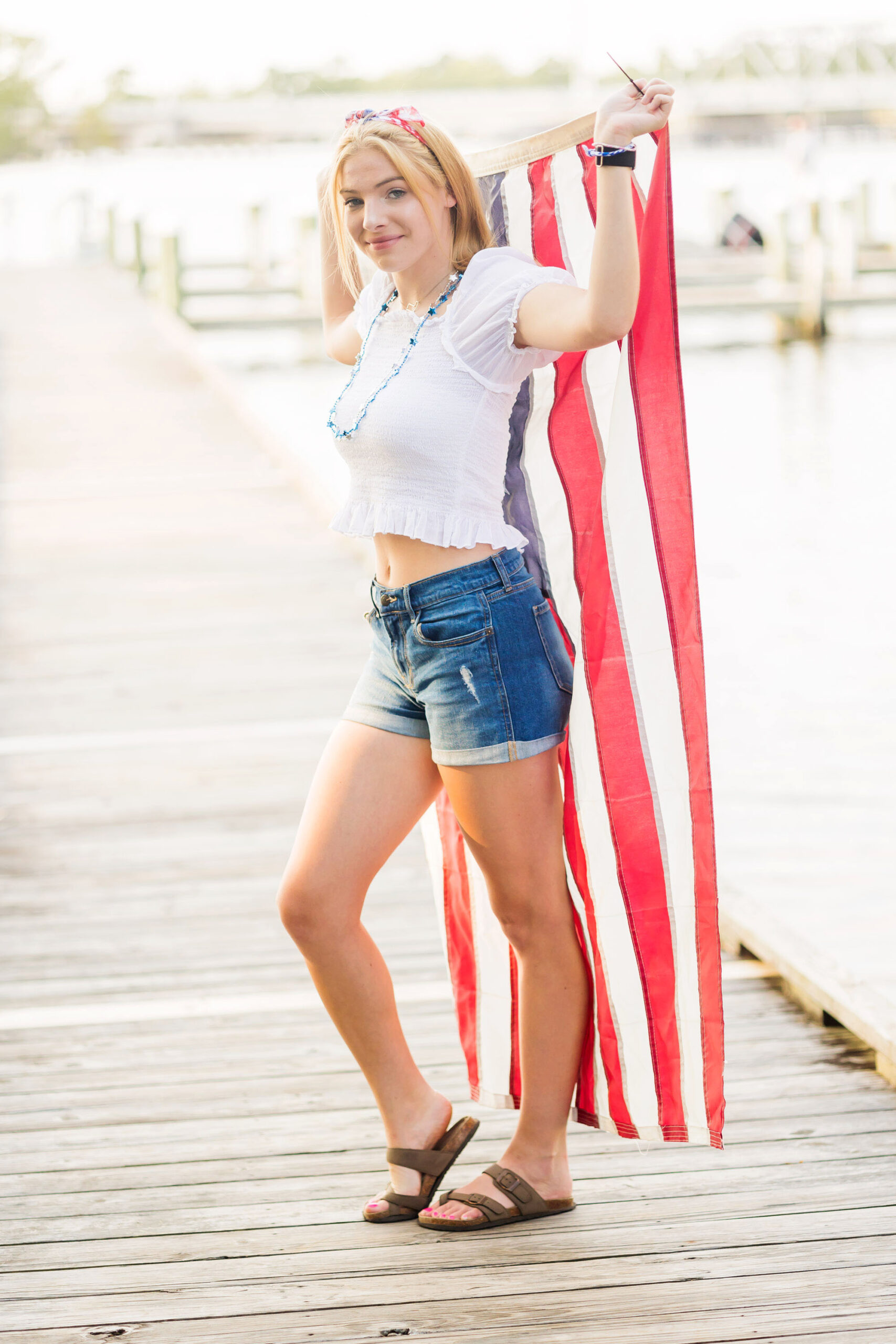 Hertford NC, 4th of July, red white, and blue , American, American flag, 4th of July rep team, class of 2024, America birthday day, Stars and Stripes, USA, senior portraits, senior girl outfits, senior rep team,NC senior photographer, seniors, Hertford NC senior photographer, Nags Head NC Senior Photographer