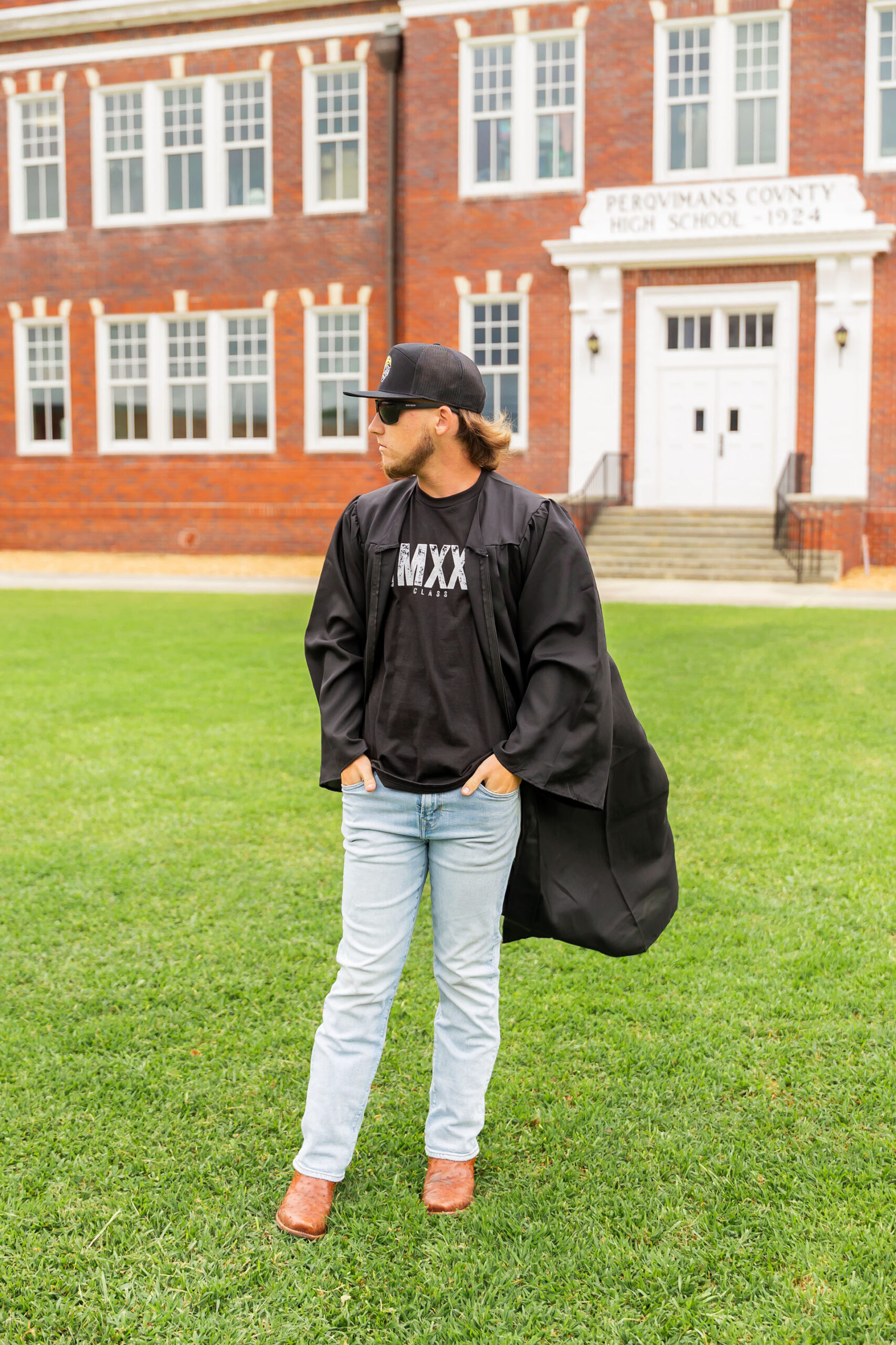 senior guy playing drums Perquimans High School NC